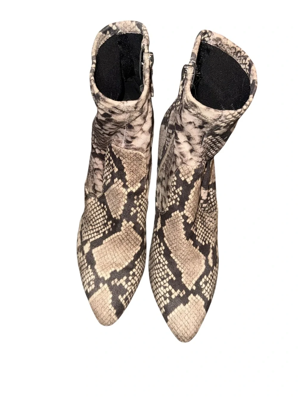 Steve Madden Elory faux suede snakeskin print ankle boots